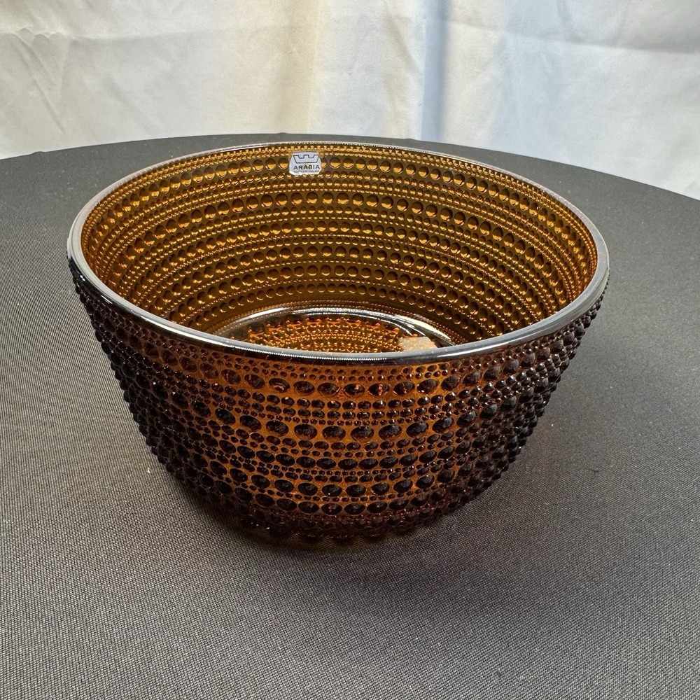 Oiva Toikka Iittala Kastehelmi Brown Salad‎ Bowl 150mm 6" Finland